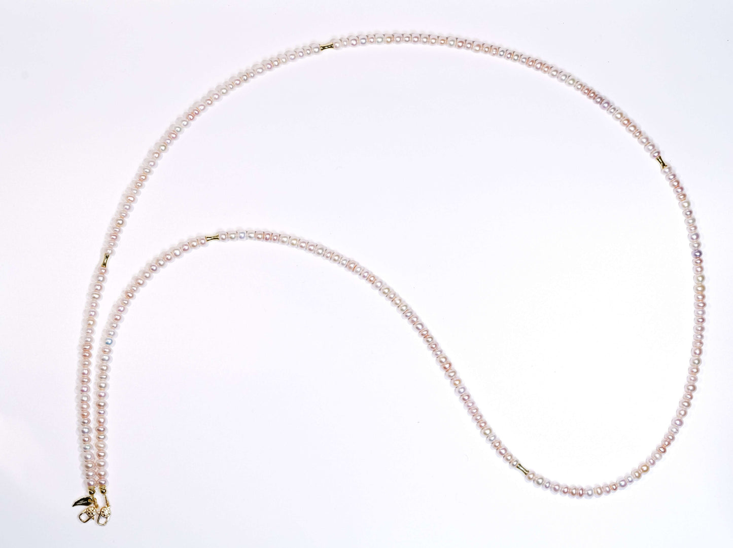 Candy Pearl Cross-body Phone Strap with 925 Silver Accents and Vibrant Natural Pearls on White Background